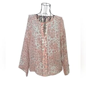 Parker Silk Blush Animal Print Blouse